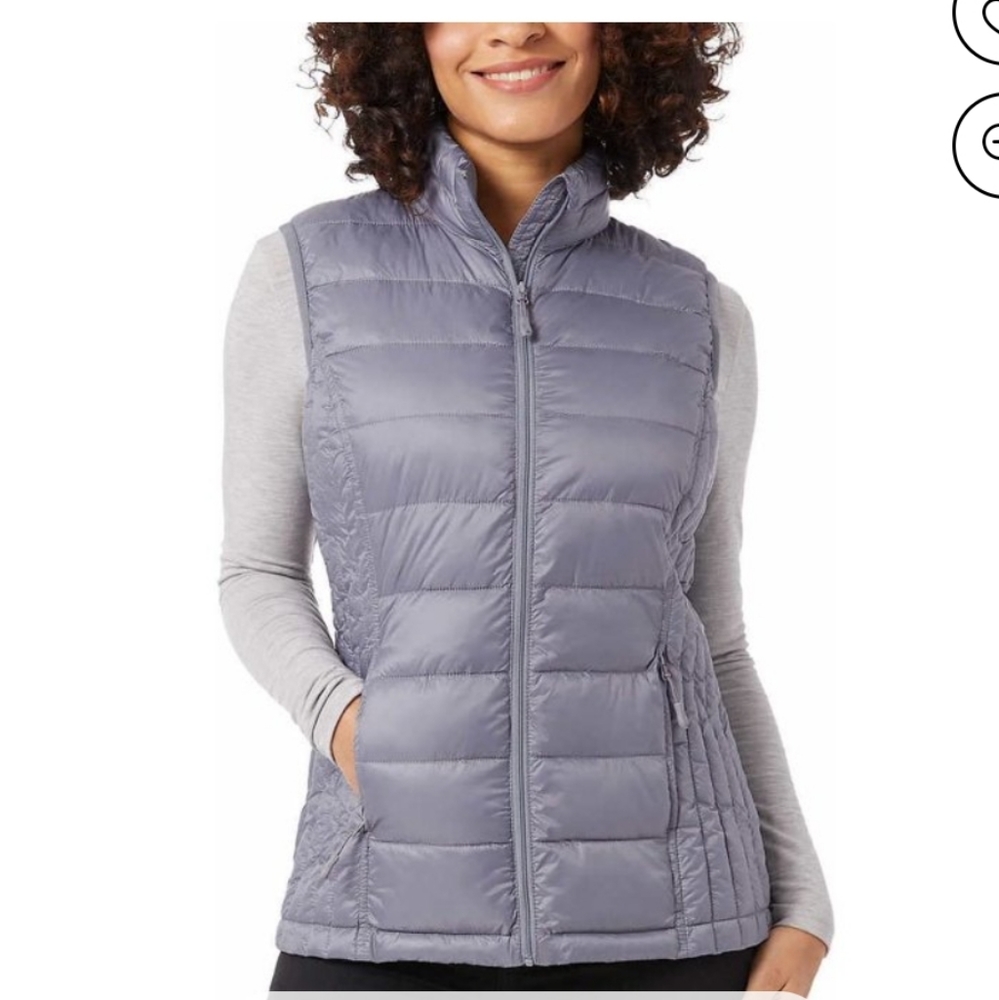 32 Degrees Heat Womens Lightweight Warmth Packable Vest Quick Silver S (jk1)
